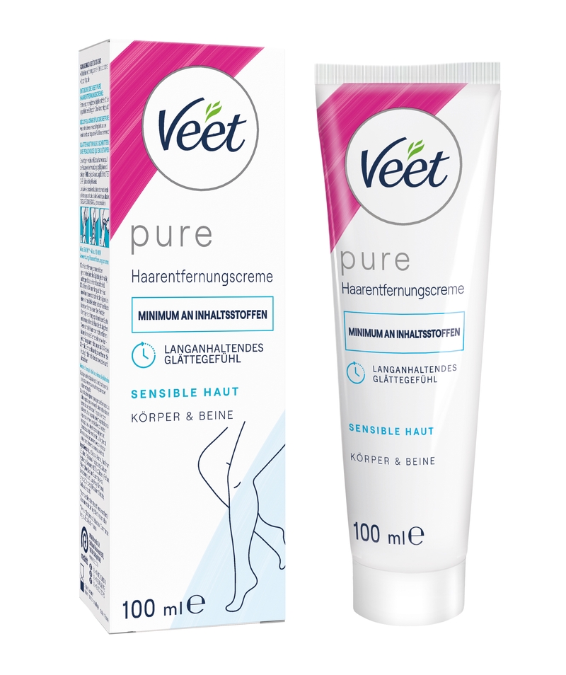 Veet Pure Enthaarungscreme Körper und Haut Beine sensible | für Veet